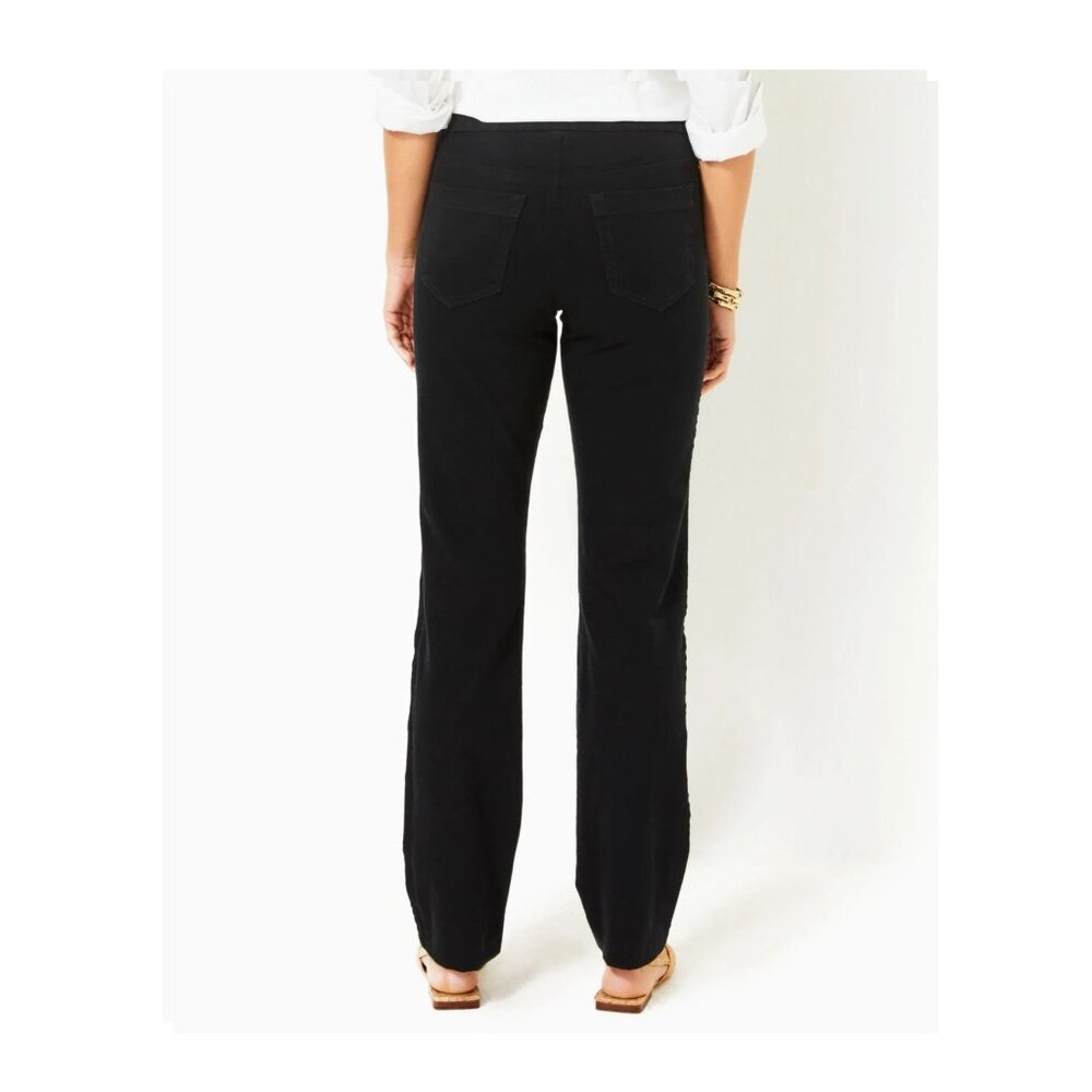 Lilly Pulitzer Declynn High Rise Straight Leg Pants Black Size 8 NWT - Picture 2 of 6